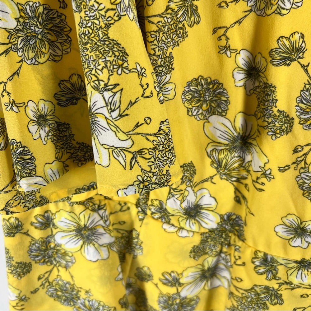 Torrid‎ Yellow Floral Print Georgette Wrap Midi Dress Size 24 - Picture 9 of 11